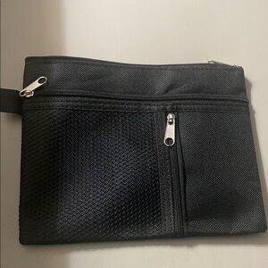 Black Mesh zippered pouch 10x 7”
